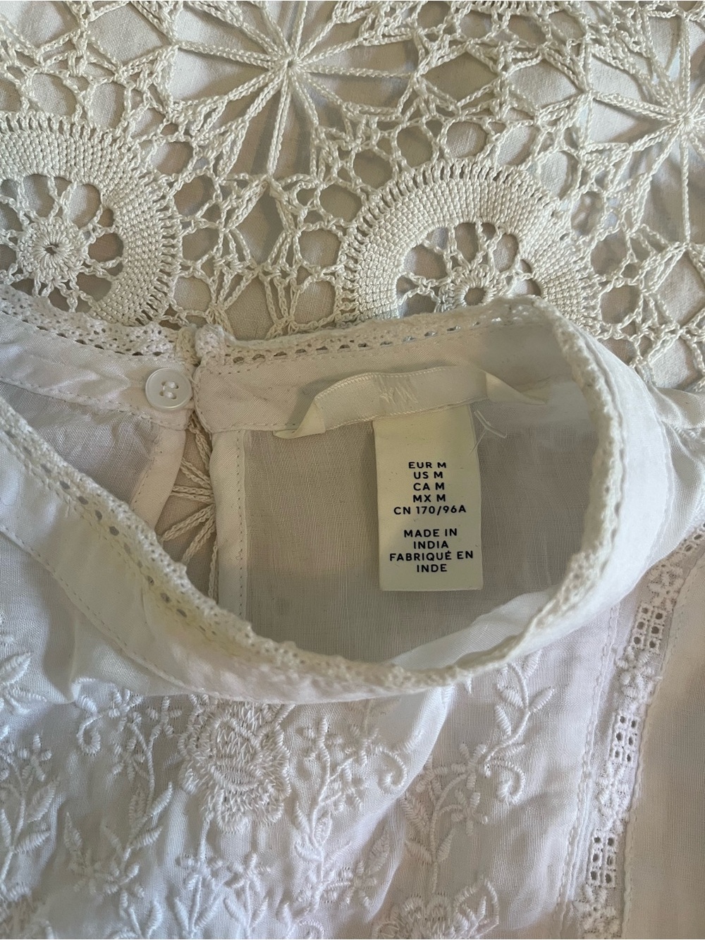 H&M white floral embroidered peasant blouse - Picture 6 of 6